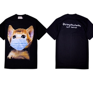 GMT185-1 CAT LOVER MASK BLACK เสื้อยืดสีดำ