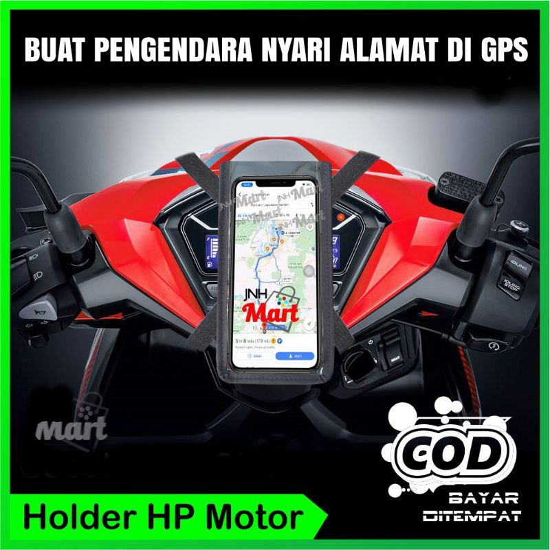 HP LAYAR กระเป๋าใส่โทรศัพท์มอเตอร์ไซค์หน้าจอสัมผัสกันน้ํา Gojek Shopeefood Grab Gps ที่วางมอเตอร์ไซค์