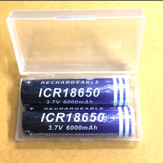 ถ่านชาร์จ18650/3.7V6000mAh2ก้อน