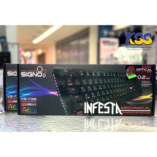 Signo E-Sport KB-738 INFESTA Mechanical Gaming Keyboard (Optical Blue Switch) เป็น Mini RGB บลูสวิตท์ ประกันศูนย์ 2 ปี