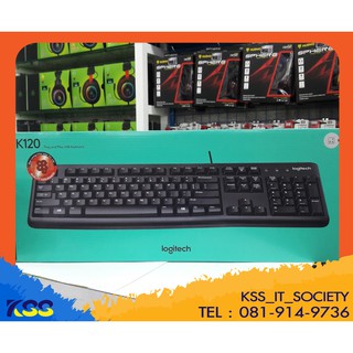 คีย์บอร์ด Logitech K120 Wired Keyboard USB แป้นไทย-อังกฤษ(สินค้าประกัน3ปี)