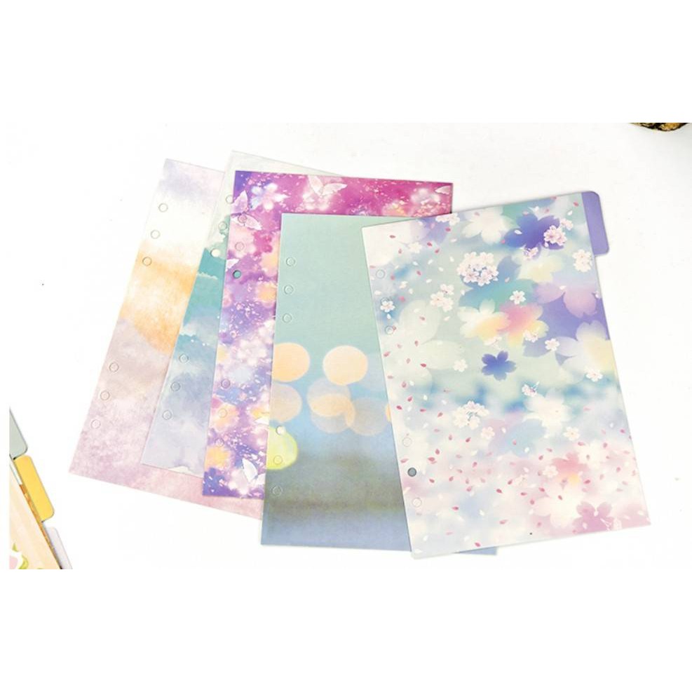 ชุดแผ่นคั่นแพลนเนอร์กระดาษ Cherry Blossom A5/A6 (ใช้กับปกแพลนเนอร์แบบ 6 ห่วง)