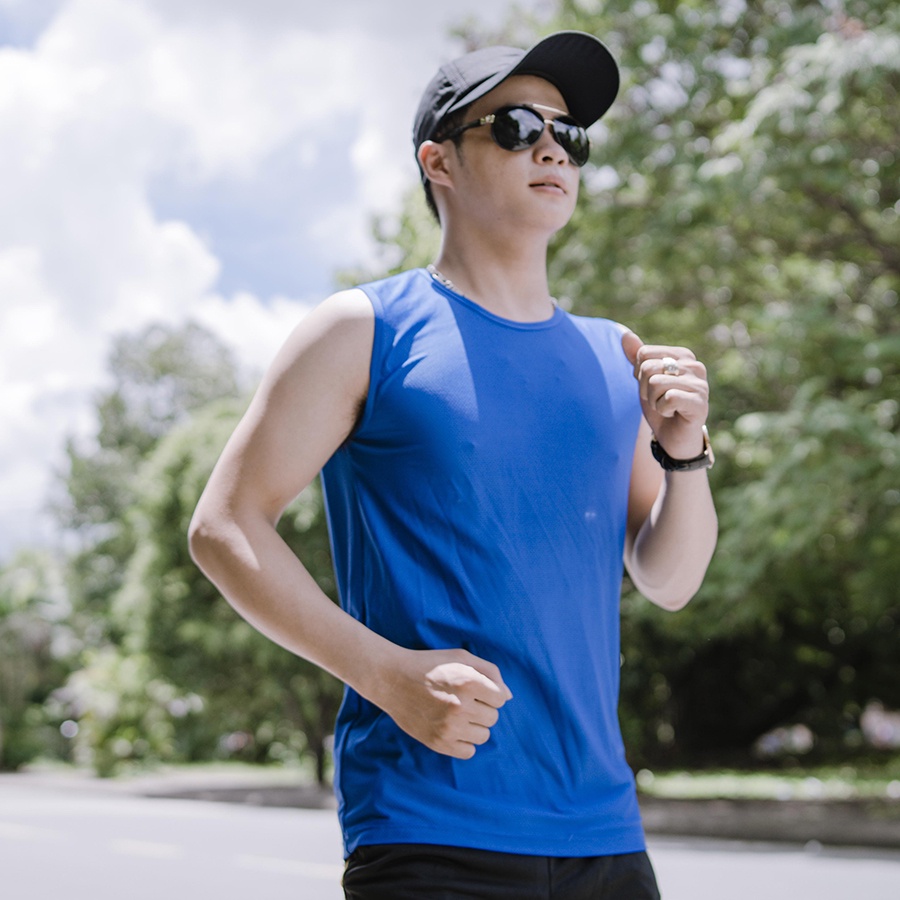 เสื้อยืดใต้วงแขนผู้ชาย - เสื้อกีฬาผู้ชาย TankTop ทําจากใยฝ้ายธรรมชาติ 100%