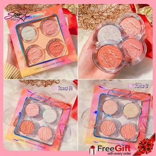 Kiss Beauty Glow Color Cheek Highlighter Powder NO.23064-03 บลัชออนไฮไลท์ หน้าฉ่ำวาว