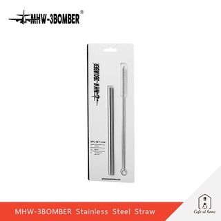 MHW-3BOMBER Stainless Steel Straw หลอดดูดน้ำสแตนเลส ดูดกาแฟ ชา น้ำผลไม้