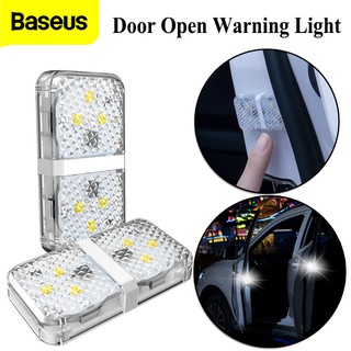 Baseus Car Door Open ไฟเตือนการเปิดประตูรถ หลอดไฟ Led 6 ดวงสําหรับติดประตูรถยนต์ 2 ชิ้น