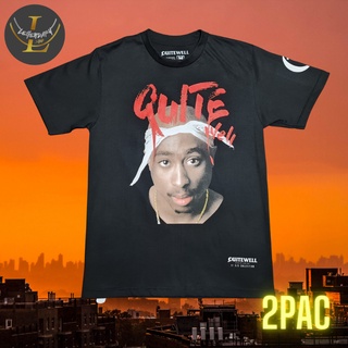 เสื้อยืดผ้าฝ้ายพิมพ์ลายเสื้อยืด เสื้อ2PAC เสื้อยืดสกรีนลาย hiphopทรงoversize สีดำ อก40-52 S-4XL