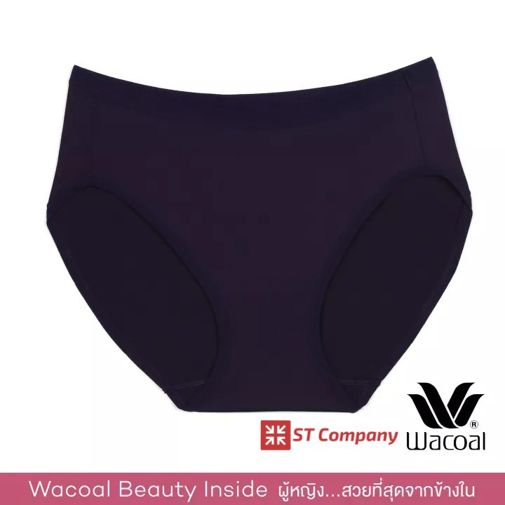 กางเกงใน Wacoal Panty ทรง Bikini ขอบเรียบ สีม่วงมังคุด Purple (3 ตัว) รุ่น WU1M01 WU9M00B  WQ6M01 ผู