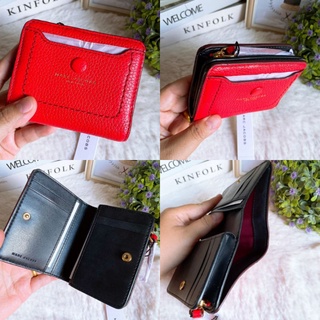 🎀 (สด-ผ่อน) ส่งฟรี กระเป๋าสตางค์ 2พับใบเล็ก สีแดง M0014215 Marc Jacobs Mini Empire City Compact Leather Wallet Rosey Red