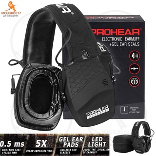 หูฟังยิงปืน Earmuff PROHEAR EM036 Electronic Ear Protection NRR 23dB หูฟังตัดเสียง ครอบหูเจล ตัดเสียงใน 0.0005 วินาที