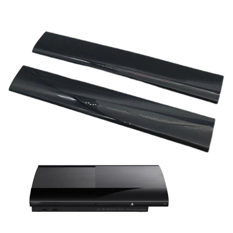 Rr สําหรับ PS3 SLIM 4000 คอนโซลอะไหล่ซ่อมสีดําสําหรับเปลือกด้านหน้าสําหรับกรณีซ้ายขวา Faceplate แผง