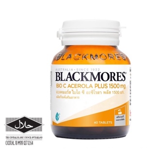 Blackmores BIO C Acerola Plus 1500 mg แบลคมอร์ส วิตามินซี ไบโอซี อะซีโรลา พลัส ต้านอนุมูลอิสระ ขนาด 40 เม็ด 19647