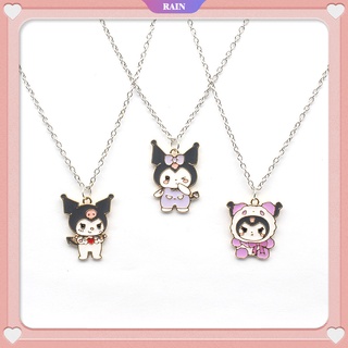 สร้อยคอโซ่ โลหะผสม จี้การ์ตูนอนิเมะ Sanrio Kuromi Heart Kawaii เหมาะกับของขวัญวันเกิด สําหรับนักเรียนผู้หญิง [RAIN]