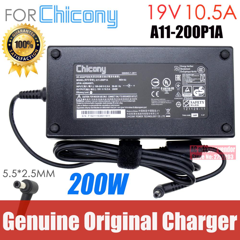 A200A007L Chicony อะแดปเตอร์ AC A11-200P1A 19V 10.5A 200W สําหรับ Clevo P650RG P670RG P671RG SAGER N