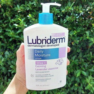 ลูบริเดิร์ม โลชั่น สำหรับผิวธรรมดา-ผิวแห้งกร้าน Daily Moisture Lotion Shea + Calming Lavender Jasmine 473 ml (Lubriderm)