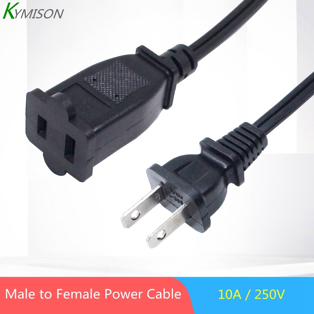 Us แคนาดา 2-prong ชายกับหญิง Power Extension Cable , NEMA 1-15P ถึง 1-15R AC สายไฟ 10A 125V 0.3m/0.5m/1m/2m/3m/4m/5m