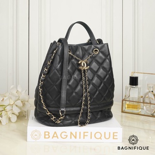 CHANEL DRAWSTRING BLACK CAVIAR