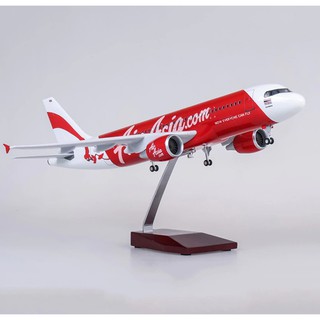 [47CM] โมเดลเครื่องบิน แอร์เอเชีย A320 ทำด้วยเหล็ก มีฐานตั้งโชว์ให้ สวย งานละเอียด - ของขวัญ ของเล่น ตั้งโชว์