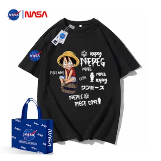 เสื้อยืดแขนสั้น แขนห้าส่วน ทรงหลวม ขนาดใหญ่ พิมพ์ลาย Nasa แฟชั่นฤดูร้อน สําหรับผู้ชาย และคู่รักS-5XL