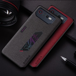เคสโทรศัพท์มือถือหนัง กันกระแทก สีพื้น เรียบง่าย สําหรับ Asus rog phone 6 pro