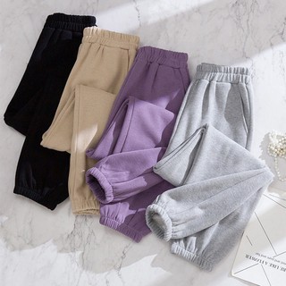 เสื้อผ้า baby♣กางเกงขนแกะเด็กหญิงฤดูหนาว Thicken Boys Ins Sweatpants หนึ่งขนแกะเด็กหลวมรองเท้ากีฬาสบาย ๆ กางเกง