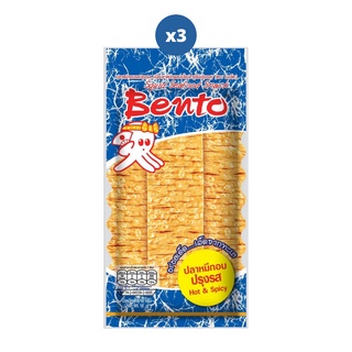 Bento เบนโตะ ปลาหมึกอบ 18 กรัม x 3  (เลือกรสได้)