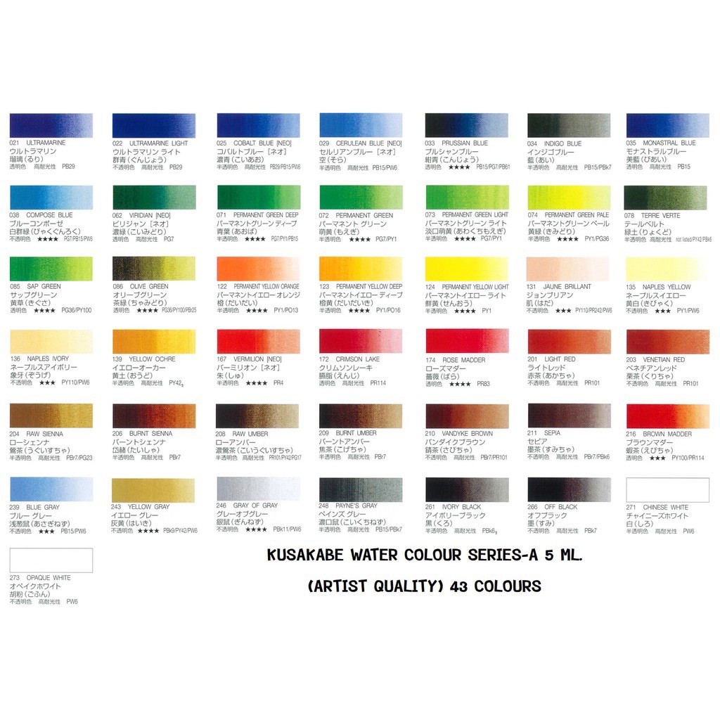[Series A243-273 part 3/3] Kusakabe water colours 5 ml.