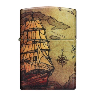 Zippo ไฟแช็กรุ่น 49355 Pirate Ship Design ของแท้ รับประกันตลอดชีวิต นำเข้าและจำหน่ายโดยตัวแทนจำหน่าย