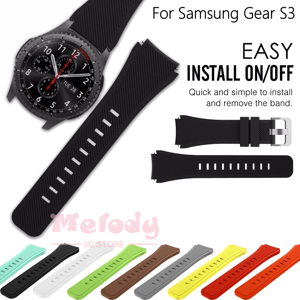 สายรัดสายนาฬิกาซิลิโคนสำหรับ Samsung Gear S3 Classic Frontier 22mm