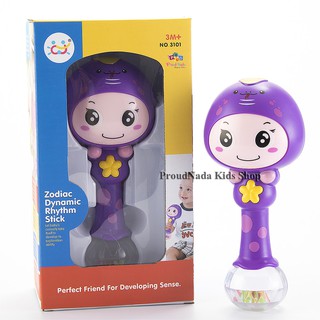 ProudNada Toys ของเล่นเด็กเขย่ามือหน้าตุ๊กตา(สีม่วง) Huile NO.3101-6​