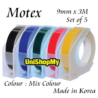 Motex TWT-9 (TW-101) Tape Writer Refill - Mix Colour - ชุด 5 ชิ้น