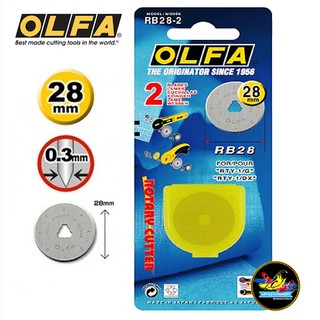 OLFAใบมีดคัตเตอร์ตัดขาด RB28-2 สำหรับคัตเตอร์ OLFA RTY-1/C แพ็ค2ใบ