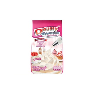 Dreamy Whipping Cream ดรีมมี่ วิปปิ้งครีม สีชมพู สูตรหวาน ขนาด 500 กรัม