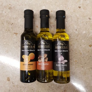 Romulo Extra Virgin Olive Oil and Black Truffle, White Truffle, Citric Orange 250ml