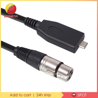 [ Bao1-9] อะแดปเตอร์เสียง 3 Pin Xlr Female To 2.0 Type C Usb ไมโครโฟนเชื่อมต่อไมโครโฟน 2 เมตร