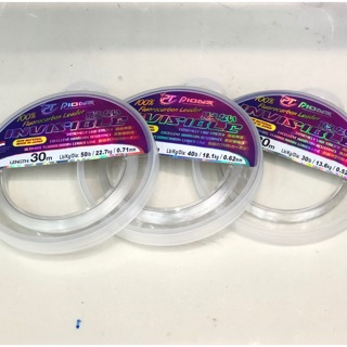 สาย ช็อกลีด ฟูลโรลคาร์บอน Fluorocarbon ยาวม้วนละ25 เมตร  invisible by Pioneer