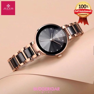 JULIUS นาฬิกาแบรนด์เกาหลีของแท้ 100% สายสแตนเลส รุ่น JA1209 สายเซรามิกดำ (BLACK)  BY BUDGERIGAR TIME