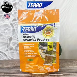 [Terro] T1210 No Mess Mosquito Larvacide Pouches 10 Pouches Included ผลิตภัณฑ์ กำจัดลูกน้ำยุงลาย ในน้ำนิ่ง