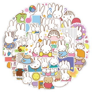 Y&amp;P| ชุดสติ๊กเกอร์กันน้ำลายกราฟฟิตี้ Miffy การ์ตูน, 50 แผ่น/ชุด