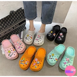 🚩Sale80%🚩รองเท้าแฟชั่นหัวโตแบบสวม มีรัดส้น ทรง Crocs มี 5 สี (10)