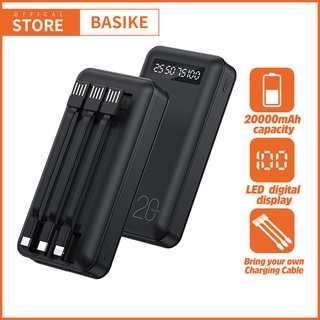 BASIKE 20000mAh ความจุขนาดใหญ่ Powerbank Fast Charge แบบพกพารองรับ Micro USB Type-C อินพุตสำหรับโทรศัพท์มือถือ