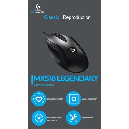 Logitech Mx518 Legendary 16000Dpi เมาส์ออปติคอลเล่นเกมแบบใช้สายคลาสสิค ...