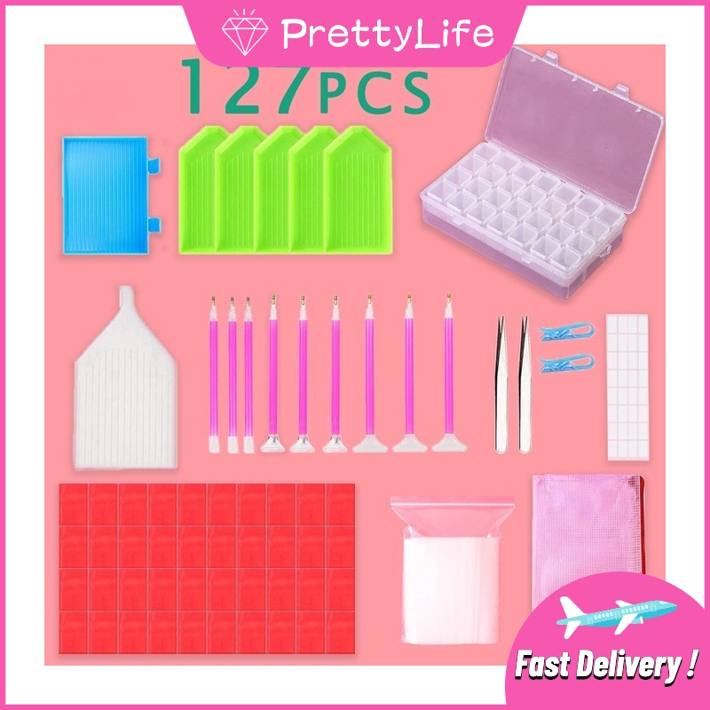 [พร้อมส่ง] ชุดเครื่องมือทําครอสติสคริสตัล พร้อมแหนบ สําหรับผู้เริ่มต้น 11/20/45/127 ชิ้น