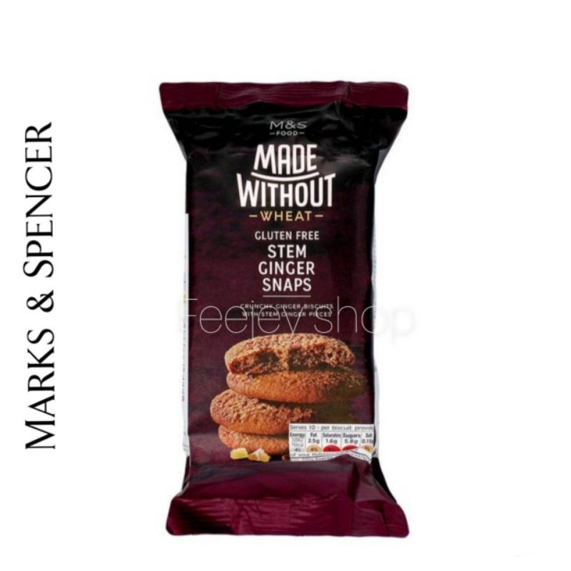 m&amp;s made without wheat gluten free 🍪 Stem Ginger snap 170g.คุกกี้ผสมขิง