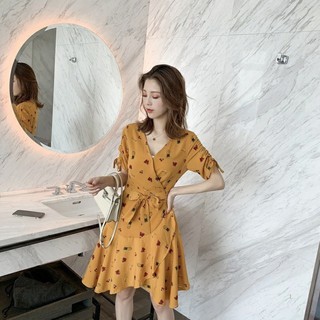 minidress สีเหลืองลายผลไม้