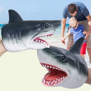 【จัดส่งทันที】Shark Hand Puppet Toys เด็กยางนุ่มถุงมือสัตว์ของเล่นจำลองฉลามหุ่นมือ Animal