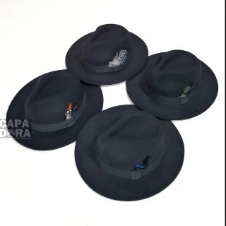 (4แบบ) หมวกปานามา ขนนก ขนาดปีก 6.5cm, Feather panama hat size 6.5cm