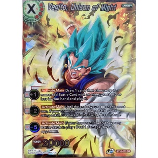 [ของแท้] Vegito, Unison of Might (SR) BT10-003 การ์ดดราก้อนบอล Dragon Ball Super Card Game