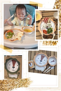 จานเด็ก Bamboo Tableware มี 6 แบบจานข้าวเด็ก จานหลุมเด็ก จานเยื่อไผ่ จานหลุมรูปสิงโต  เต่า ช้าง🌾Made from Bamboo Fiber