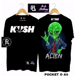 KUSH สตรีทแวร์แขนสั้นเสื้อยืดฮิปฮอป Unisex ไฮสตรีทแฟชั่นผ้าฝ้ายเสื้อยืด KUSH f$e